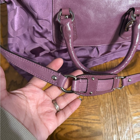 Coach Madison Sabrina Satchel Handbag in Purple Op Art *Flawed* - Picture 7 of 15